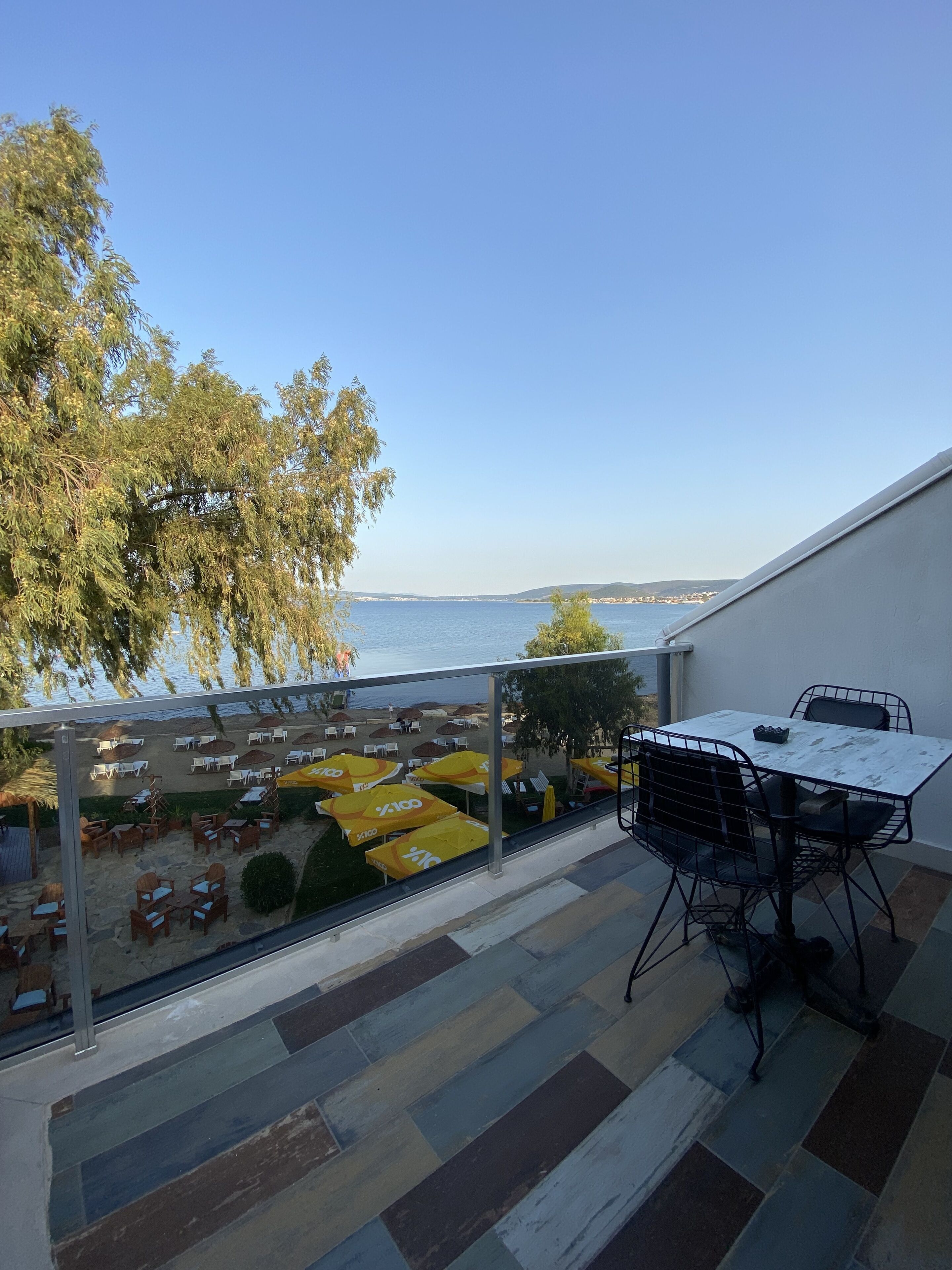 comfort double room, terrace, sea view | terrace/patio