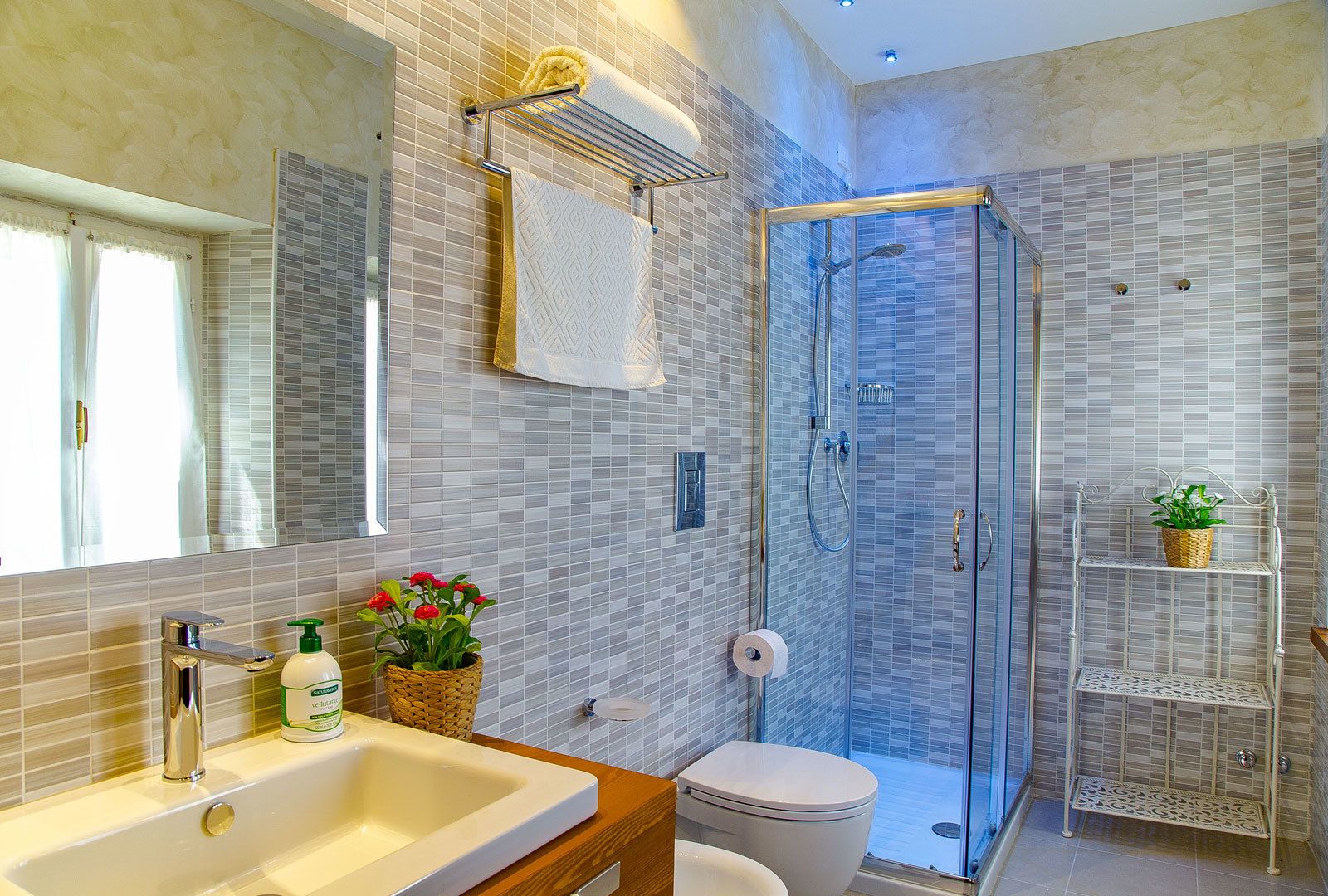 Buồng tắm vòi sen, đồ dùng nhà tắm miễn phí, máy sấy tóc 