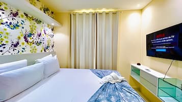 Apartamento standard, 1 quarto | 1 quarto, roupas de cama de algodão egípcio, roupas de cama premium