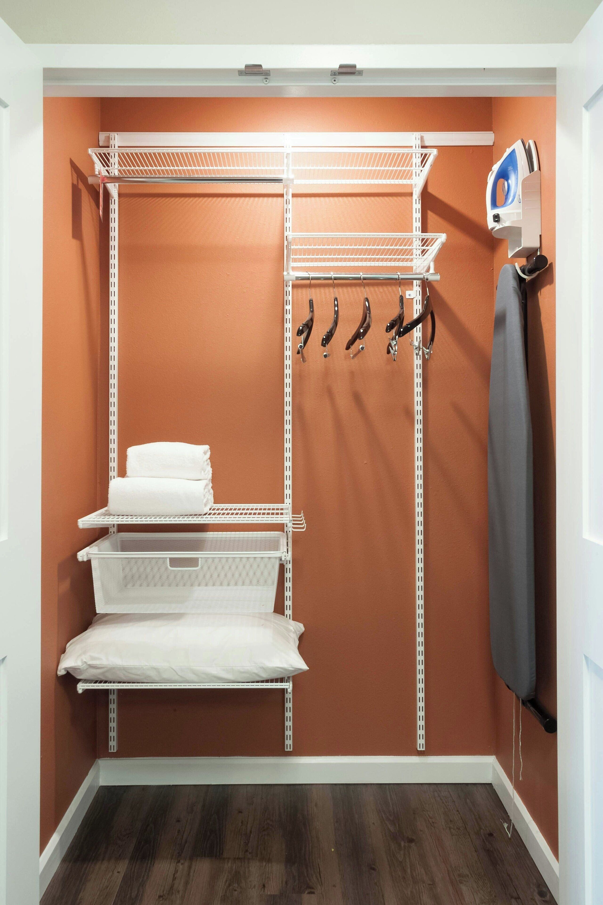 in-room safe, desk, laptop workspace, iron/ironing board