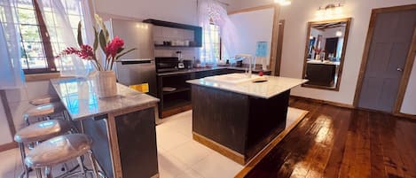 Shared fridge, microwave, toaster, blender