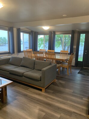 Superior Cottage, 3 Bedrooms, Beach View | Living area - Glen Garry Motel and Cottages (North Bay)