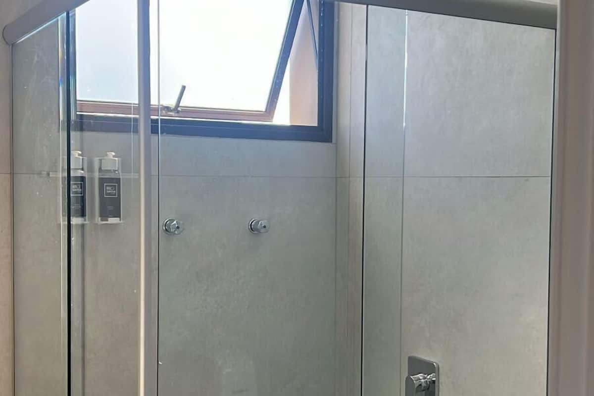 Bathroom | Shower, free toiletries, hair dryer, towels