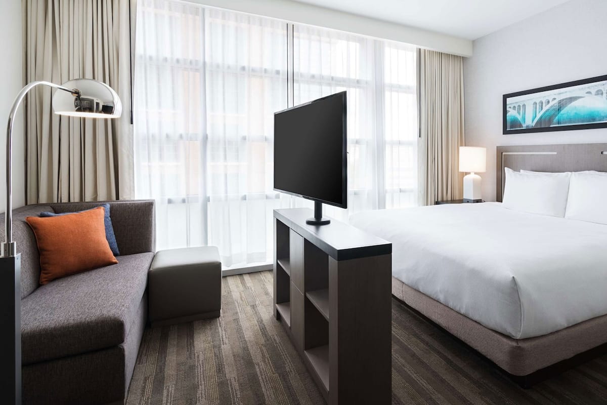 In-room safe, desk, laptop workspace, blackout drapes