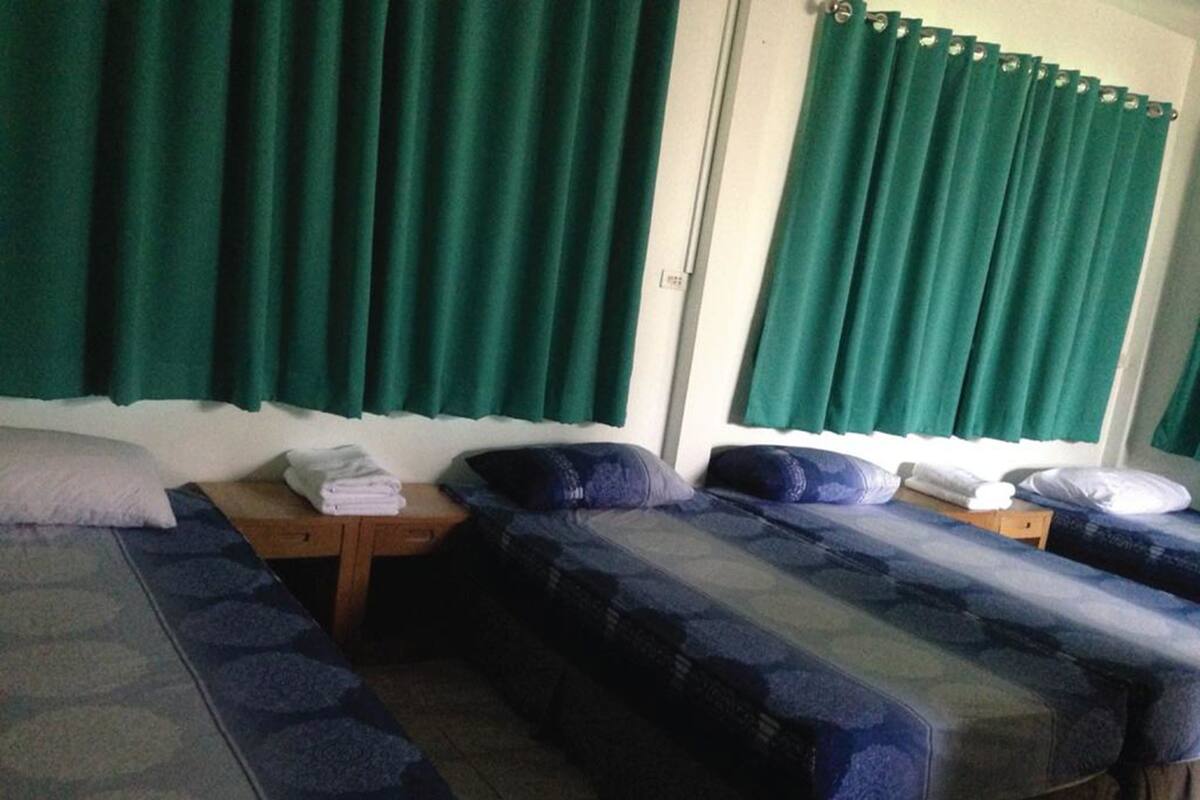 Desk, blackout curtains, rollaway beds, free WiFi