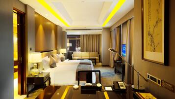 Habitación ejecutiva con 2 camas individuales | 1 habitación, ropa de cama de alta calidad y minibar