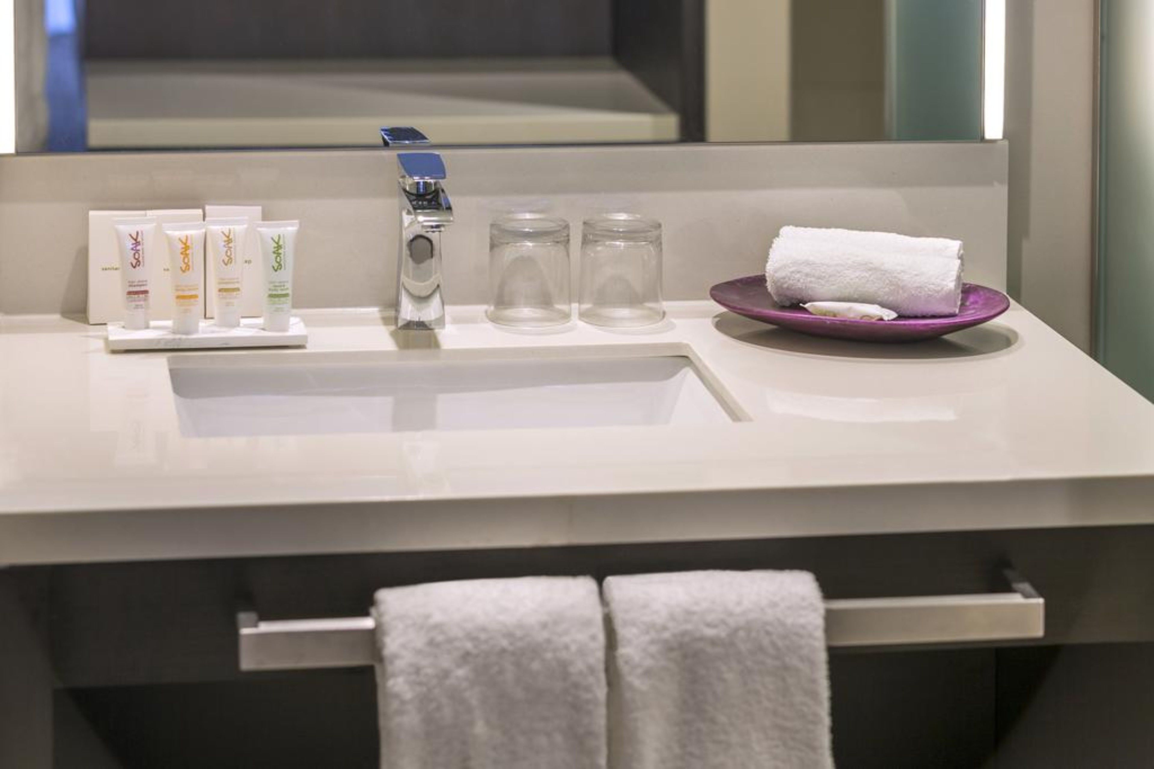 shower, free toiletries, hair dryer, bathrobes