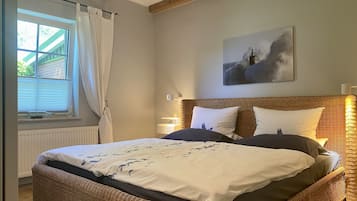 2 bedrooms, in-room safe, iron/ironing board, travel cot