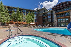Outdoor pool, a heated pool - Spectacular Ski-in/Ski-out Condo with 5-Star Appeal (Mammoth Lakes)