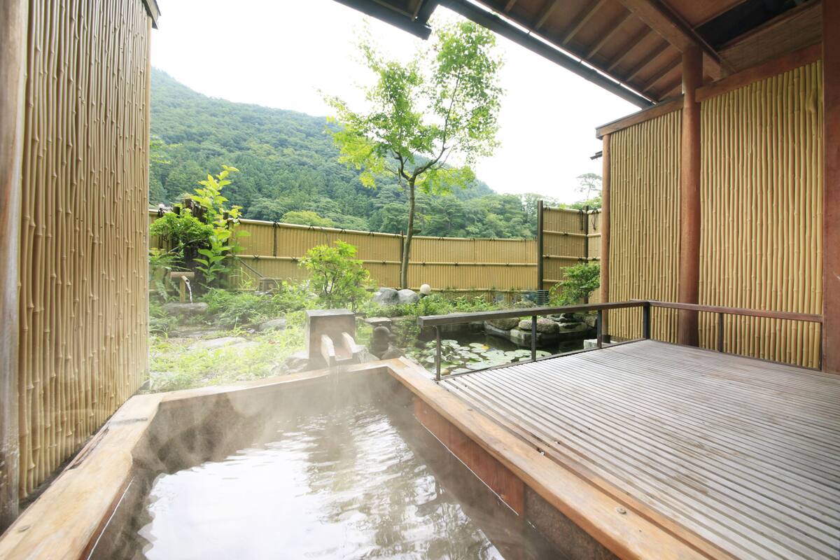 Japanese Style Room with Open-air Bath  | Bathroom | Free toiletries, hair dryer, bidet, towels