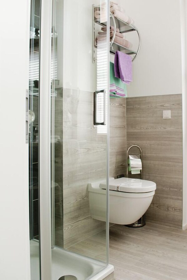 Regadera, amenidades de baño gratuitas, secadora de cabello, toallas 