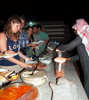 Breakfast, lunch, dinner served; local cuisine 