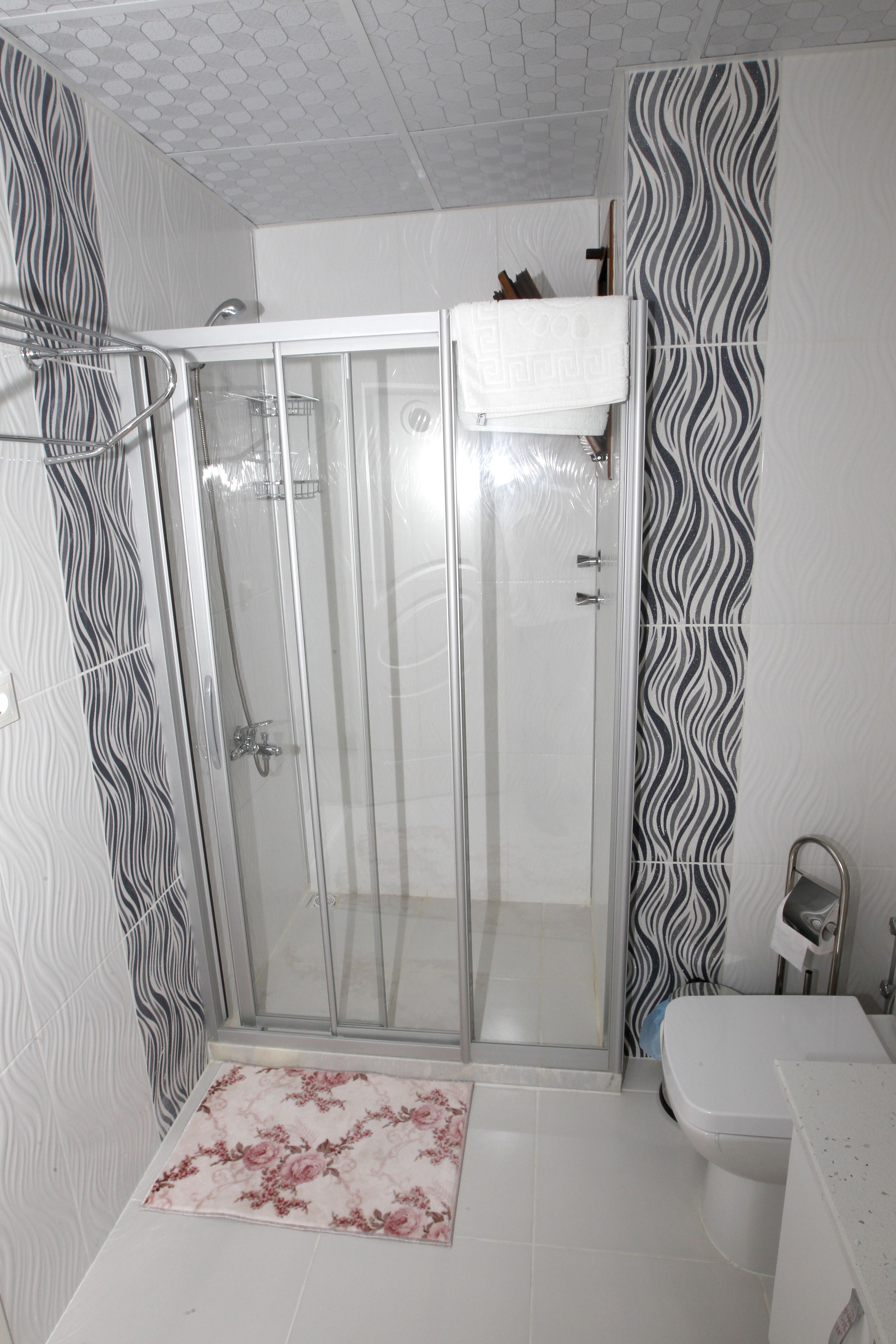 shower, free toiletries, hair dryer, slippers