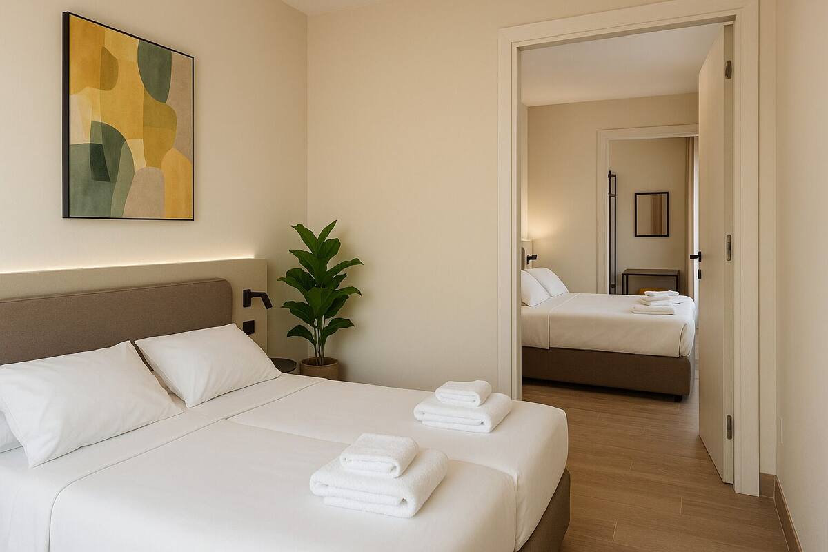 Premium bedding, down comforters, desk, free WiFi