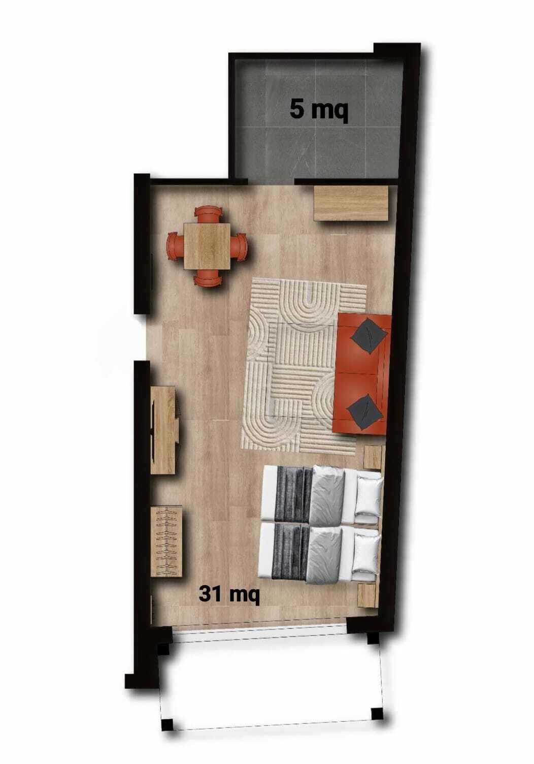 Studio Confort, coin cuisine