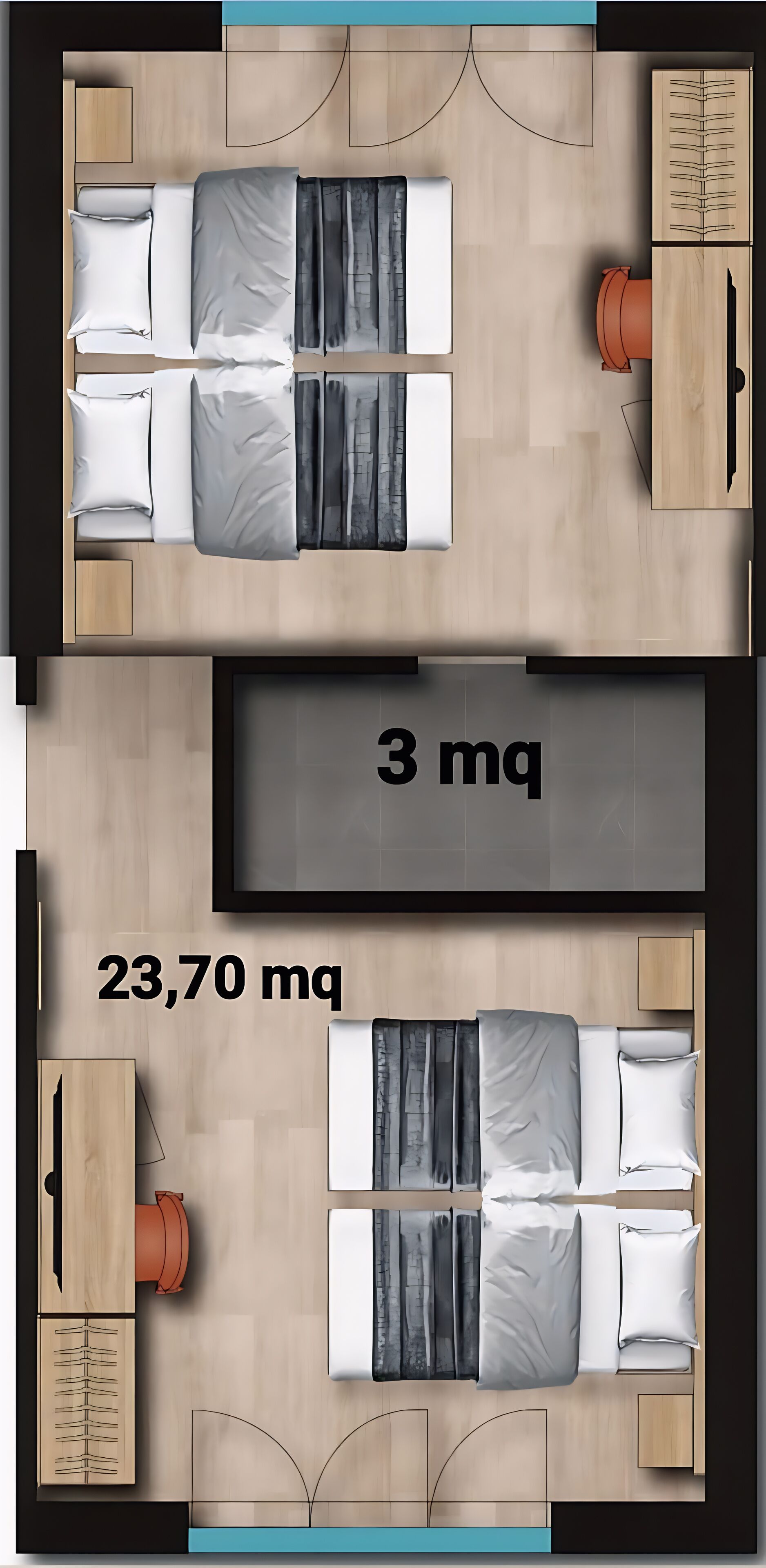 Premium bedding, down duvets, in-room safe, desk