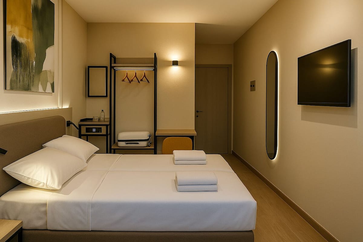 Premium bedding, down comforters, desk, free WiFi