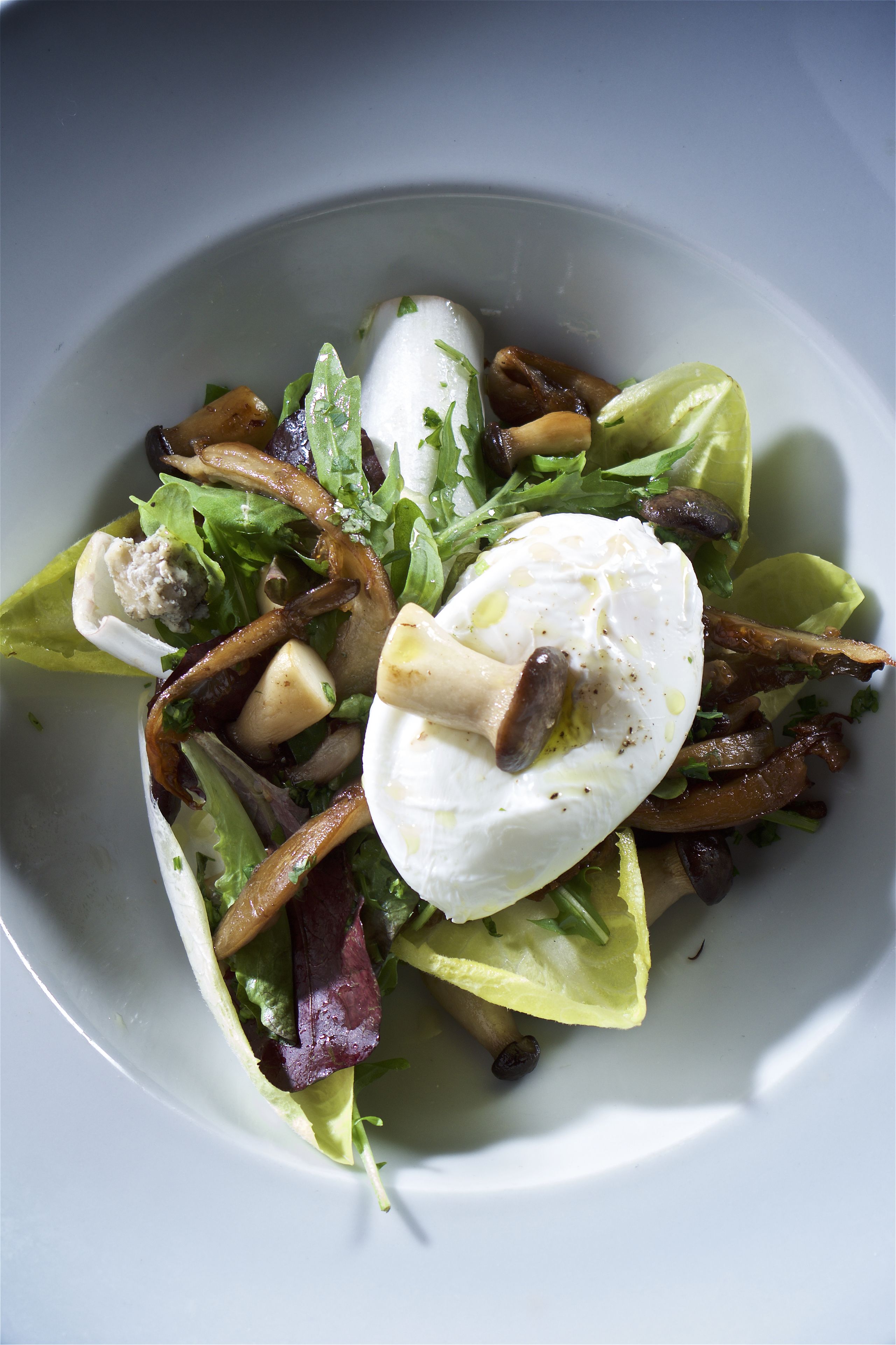 A salad with various ingredients.