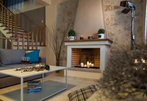 Villa, 4 Bedrooms | Living area | LED TV, fireplace