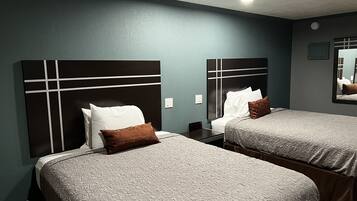 Double Room, 2 Queen Beds | Desk, bed sheets