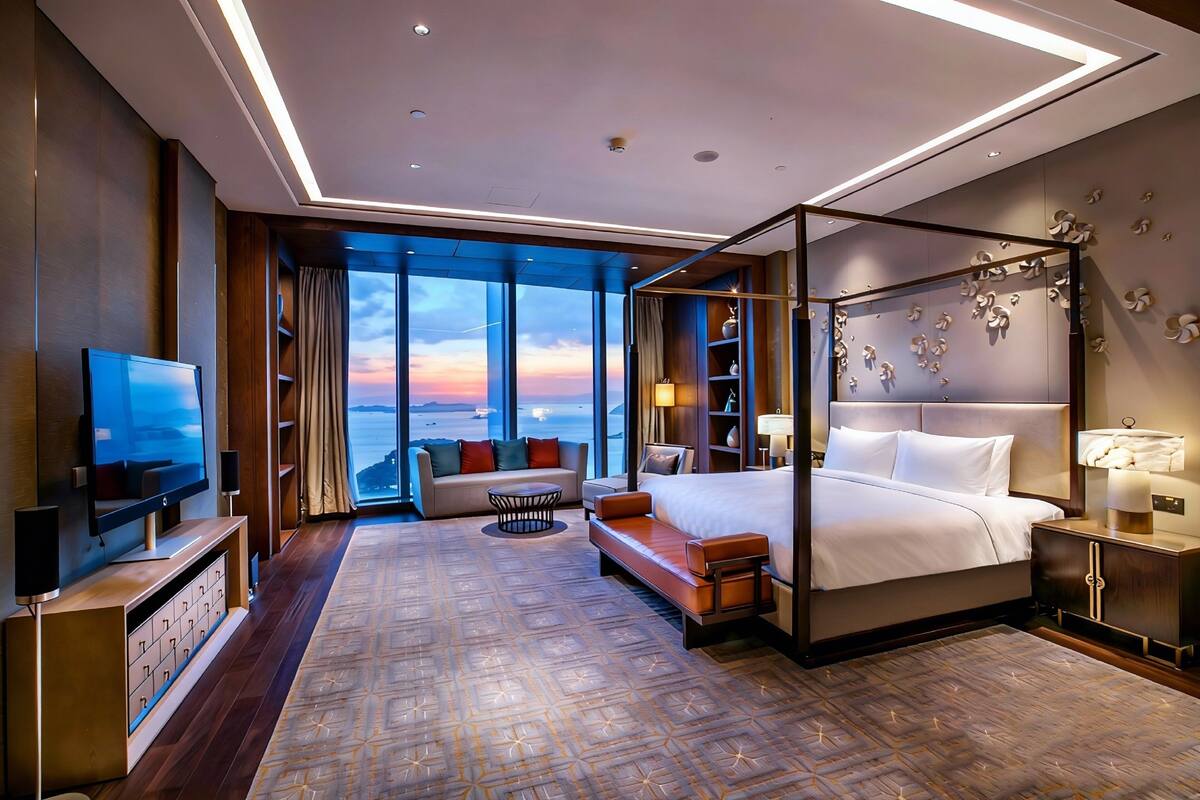 Phòng Suite Presidential, nhiều giường, quang cảnh cảng | Bộ đồ giường cao cấp, minibar, két bảo mật tại phòng, bàn 