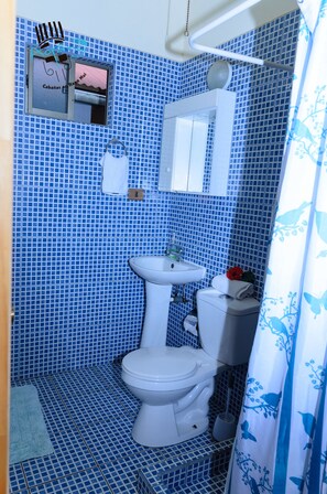 Standard Bungalow, 2 Bedrooms | Bathroom | Shower, rainfall showerhead, designer toiletries, towels