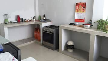 Family Apartment, Non Smoking | Dapur kecil peribadi | Peti sejuk, ketuhar gelombang mikro, ketuhar 