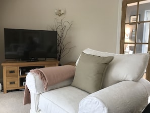 Televisión y chimenea 