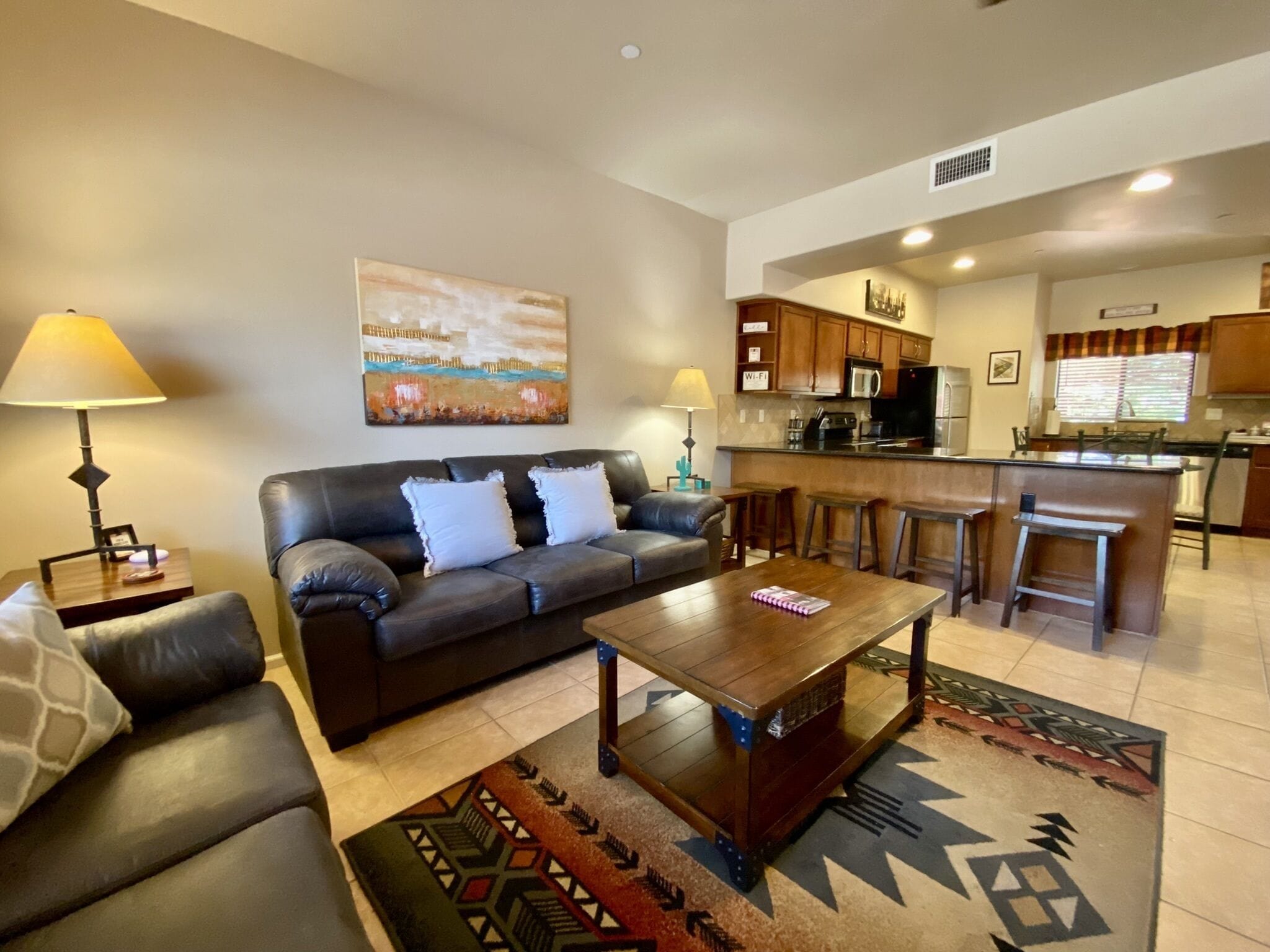 Smart TV, fireplace, DVD player, books