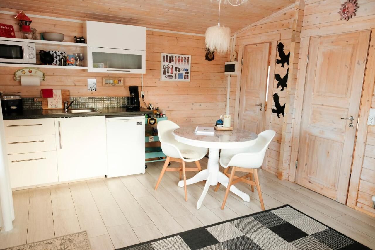 Full-sized fridge, microwave, stovetop, espresso maker