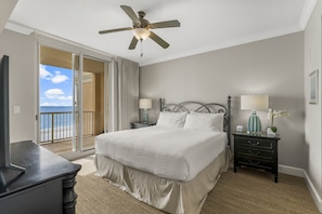 Condo, 3 Bedrooms, Beach View (511) | 3 bedrooms, in-room safe, laptop workspace, iron/ironing board - Azure Beach Resort by Panhandle Getaways (Fort Walton Beach)