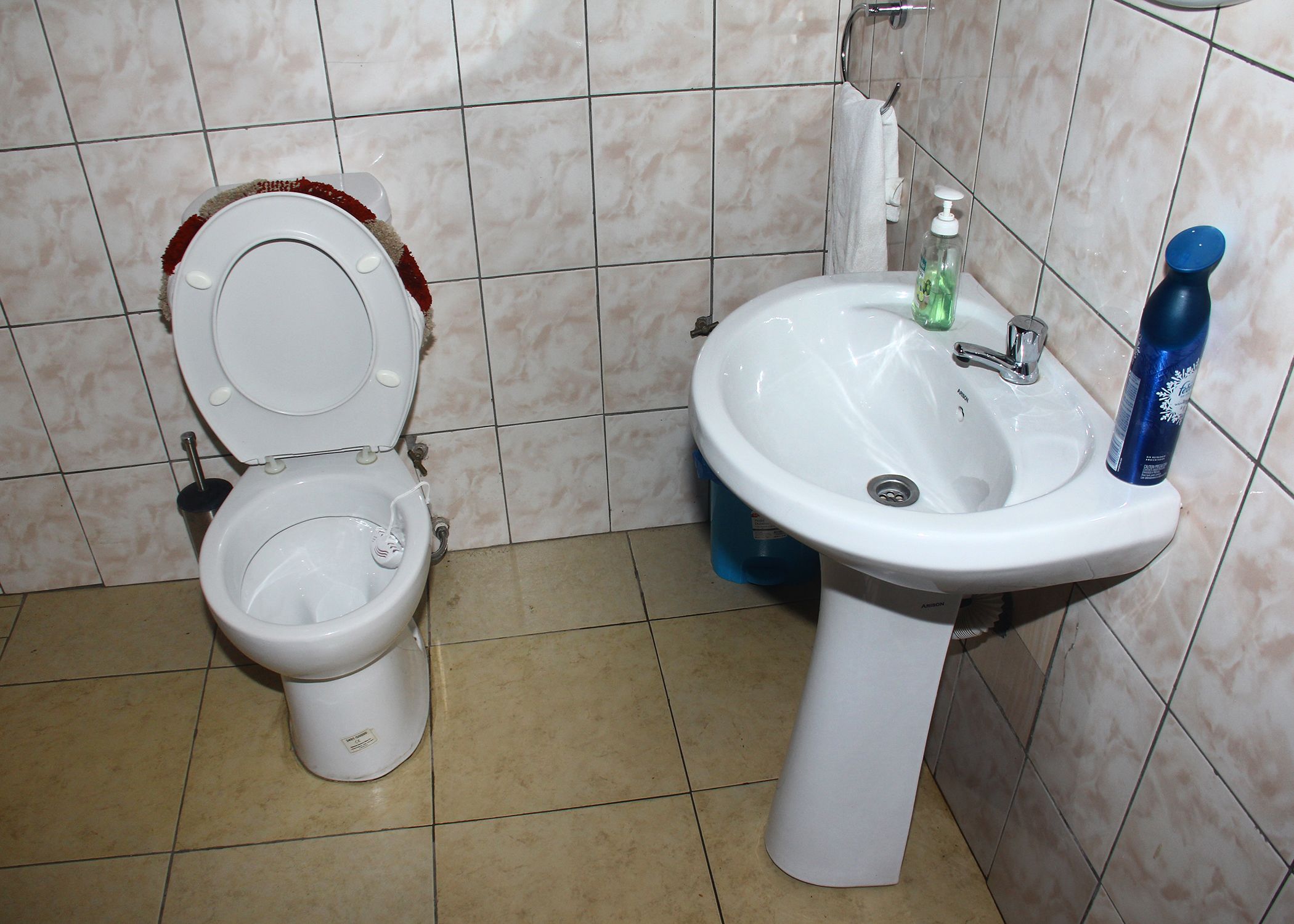 free toiletries, hair dryer, towels