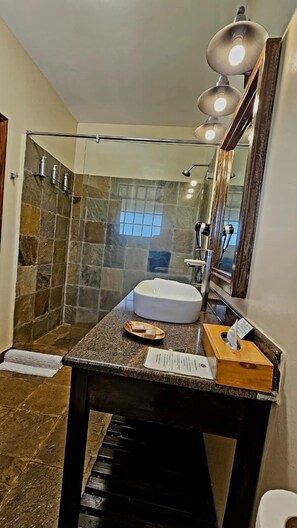 Douche, douche hydromassante, articles de toilette gratuits
