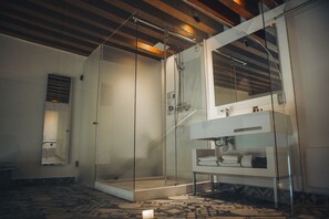 Master Suite | Baño | Regadera, amenidades de baño gratuitas, secadora de cabello, batas