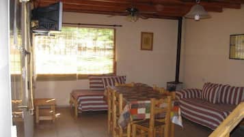Standard Cabin, Kitchen, Garden View (6 People) | Living area | Flat-screen TV