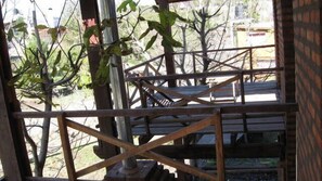 Standard-Ferienhütte, Küche, Gartenblick (4 people) | Balkon