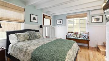 1 bedroom, hypo-allergenic bedding, desk, iron/ironing board