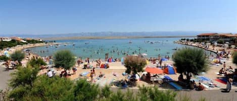 Beach nearby, sun loungers