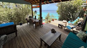 Outdoor dining - RARE-ON THE BEACH. Couples only. Private, Surrounded by nature. ZEN ALL DAY LONG (Cas Abou)