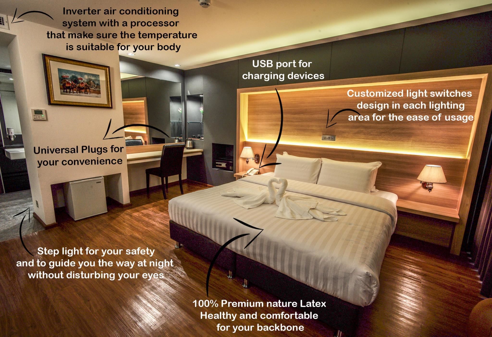 deluxe double room | minibar, in-room safe, desk, blackout curtains