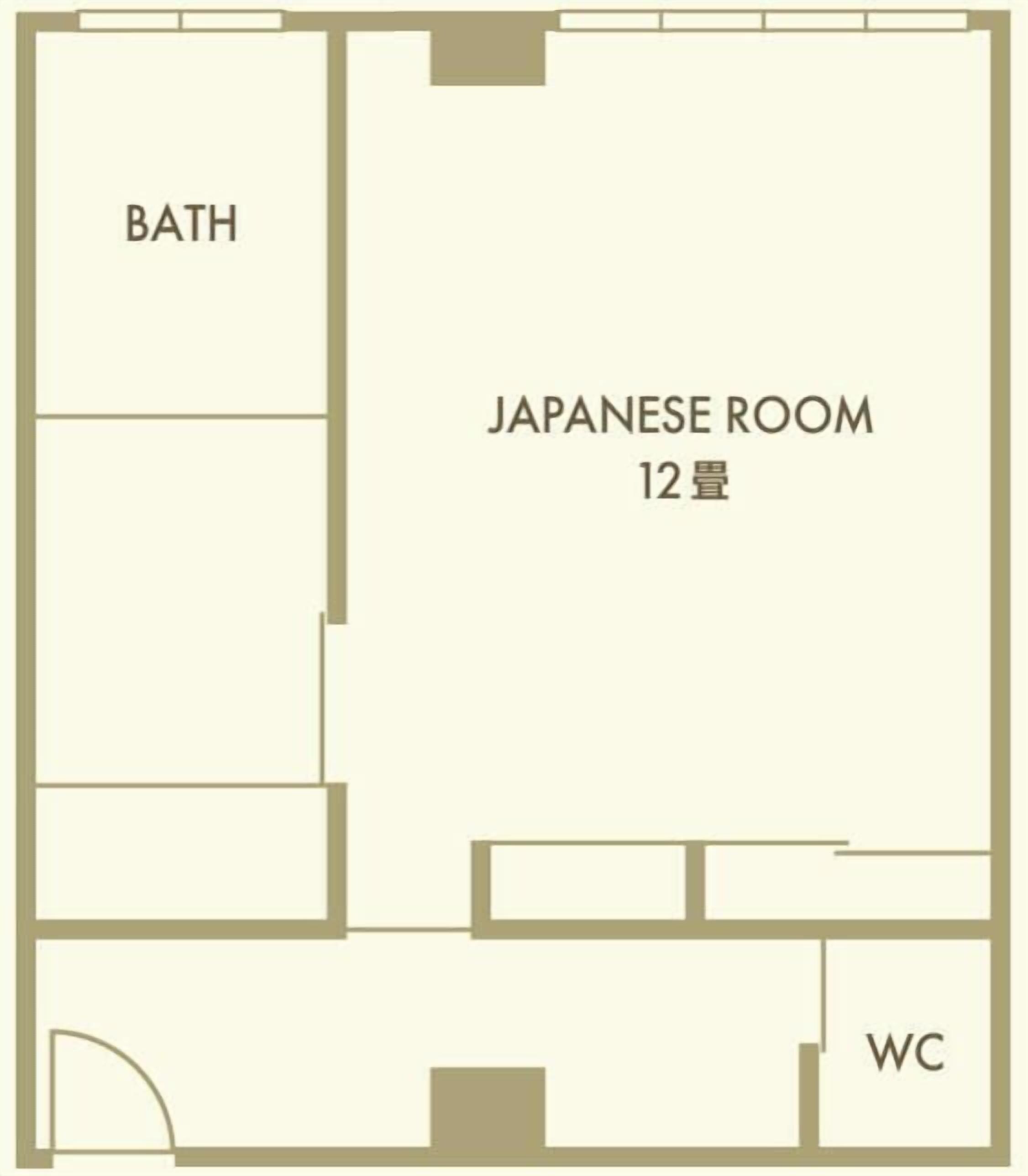 A Japanese room with a bath and WC.