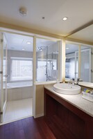 Bañera y ducha independientes, artĂculos de tocador gratuitos