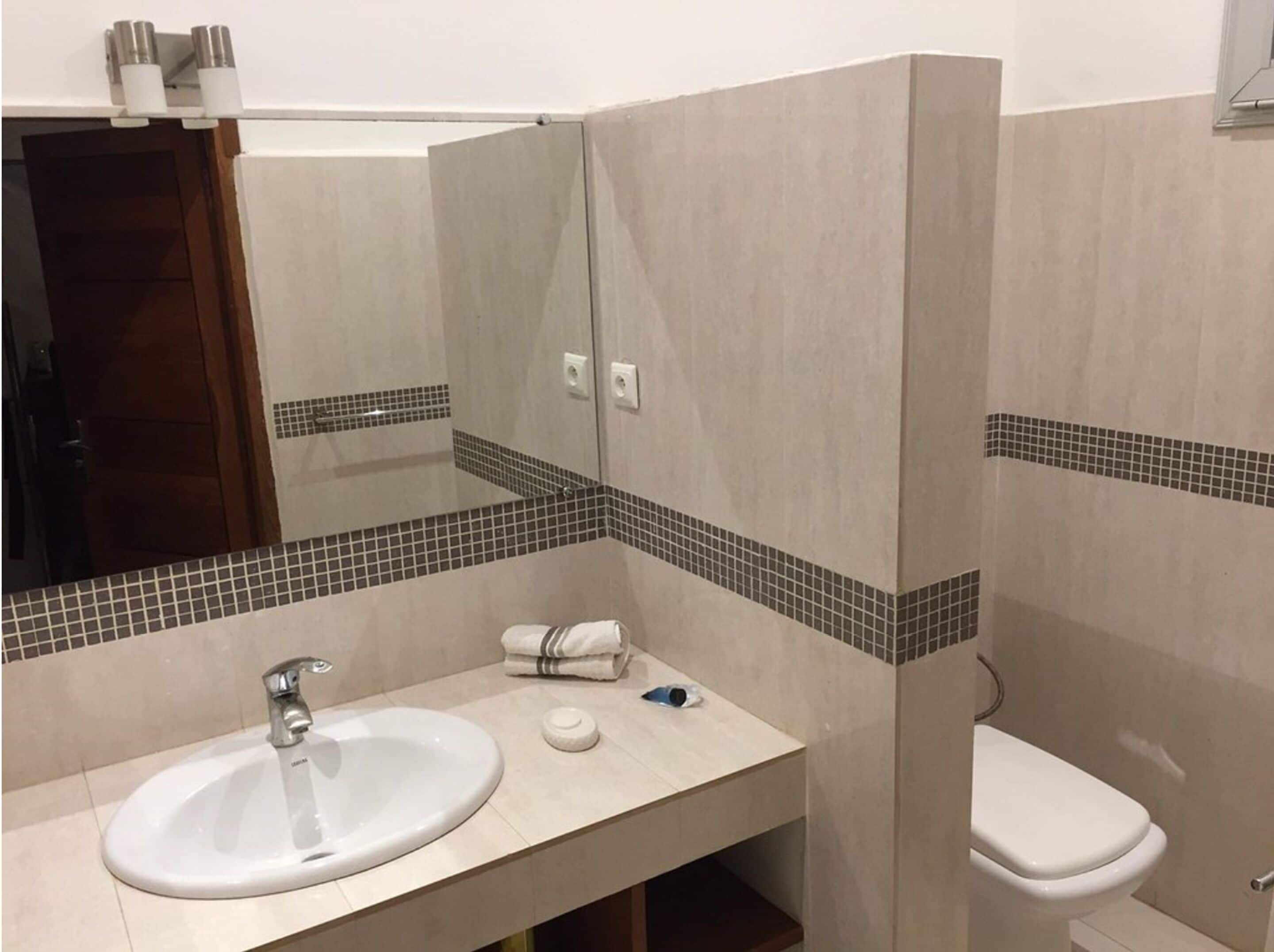 free toiletries, hair dryer, towels