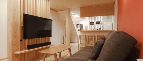 55-inch flat-screen TV with digital channels, TV