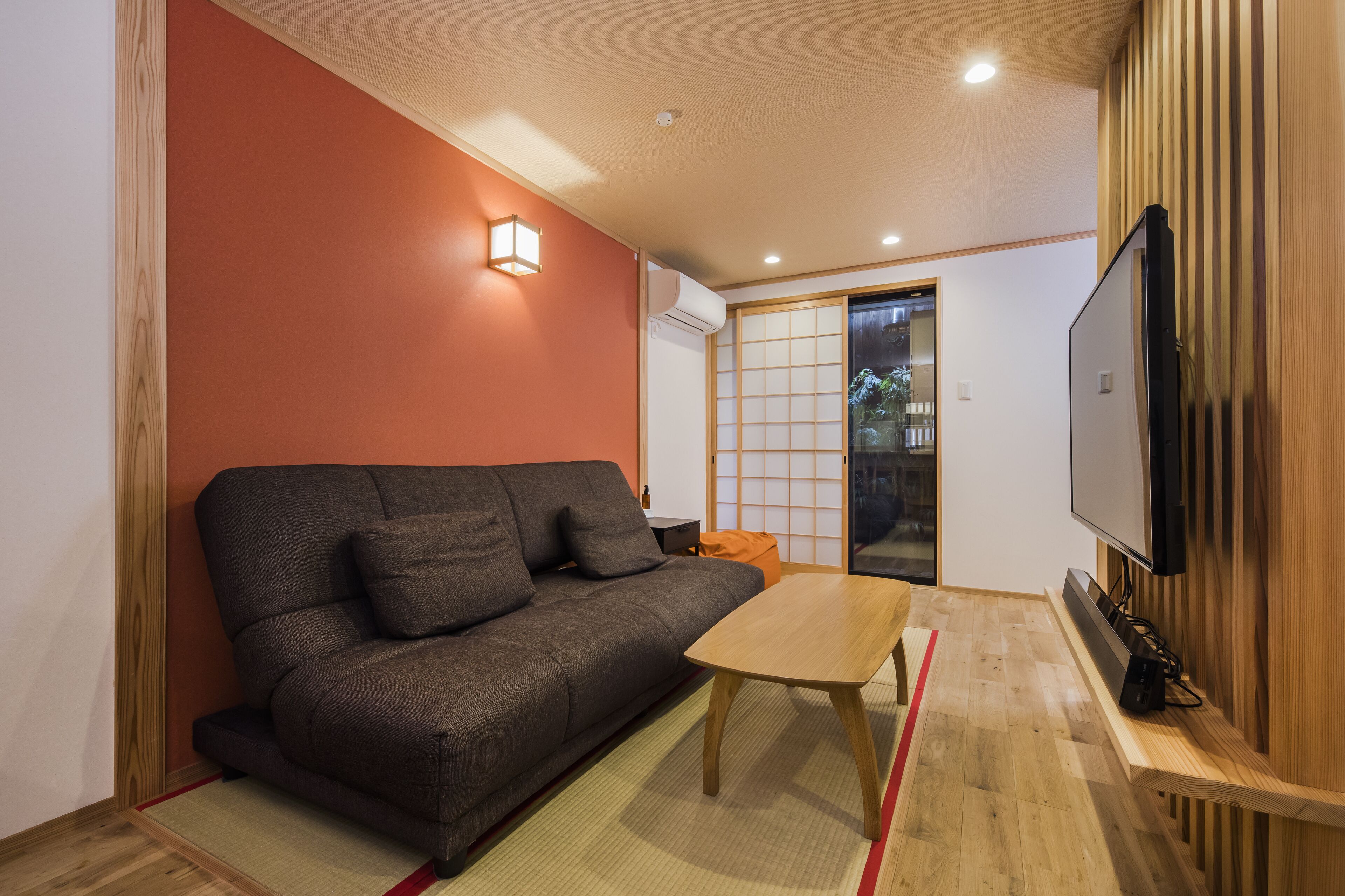 Shiki Homes | ZEN FUYACHO 善 麸屋町 | Living area | 55-inch flat-screen TV with digital channels, TV