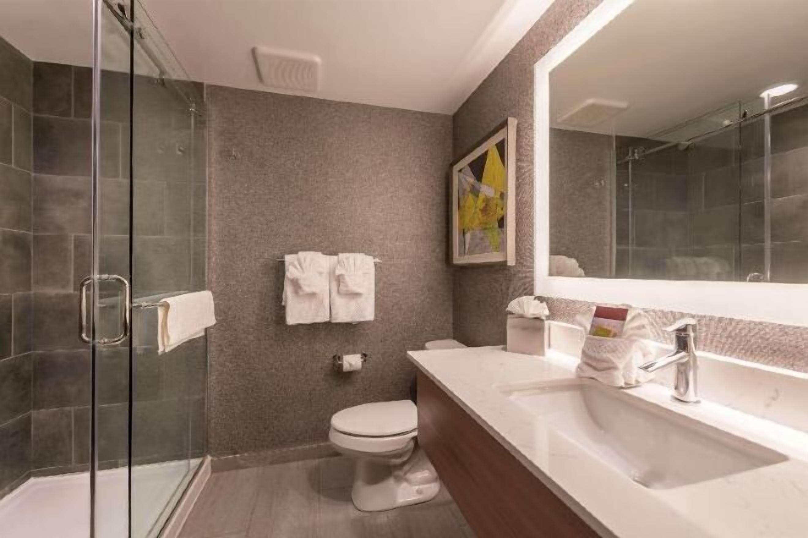 Baño | Tina con regadera, amenidades de baño gratuitas, secadora de cabello 