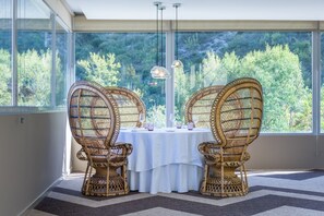 Breakfast, lunch, dinner served; Mediterranean cuisine, garden views
