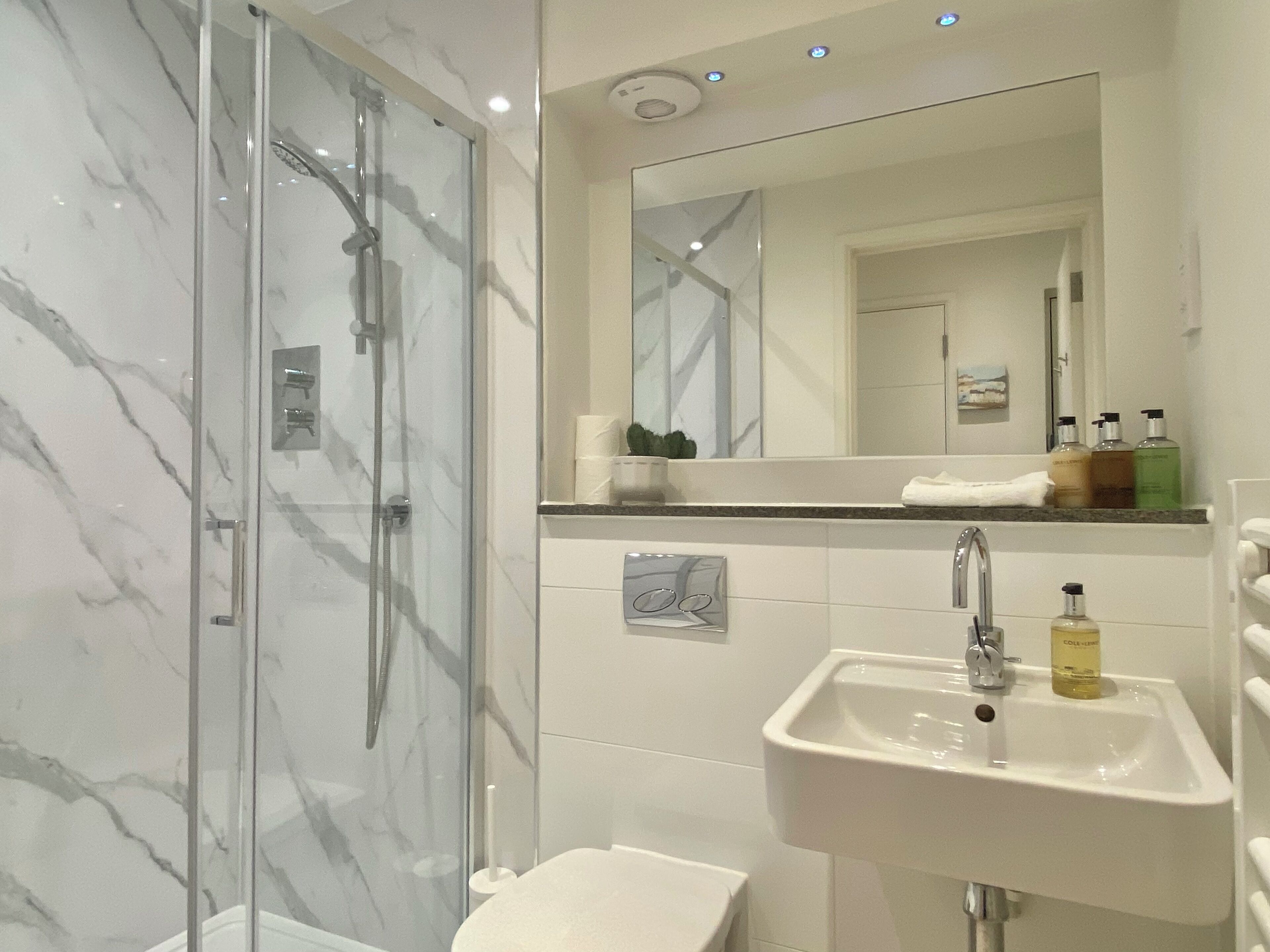 Appartamento Superior, 1 camera da letto, bagno privato | Bagno | Doccia, set di cortesia firmato, asciugacapelli, asciugamani