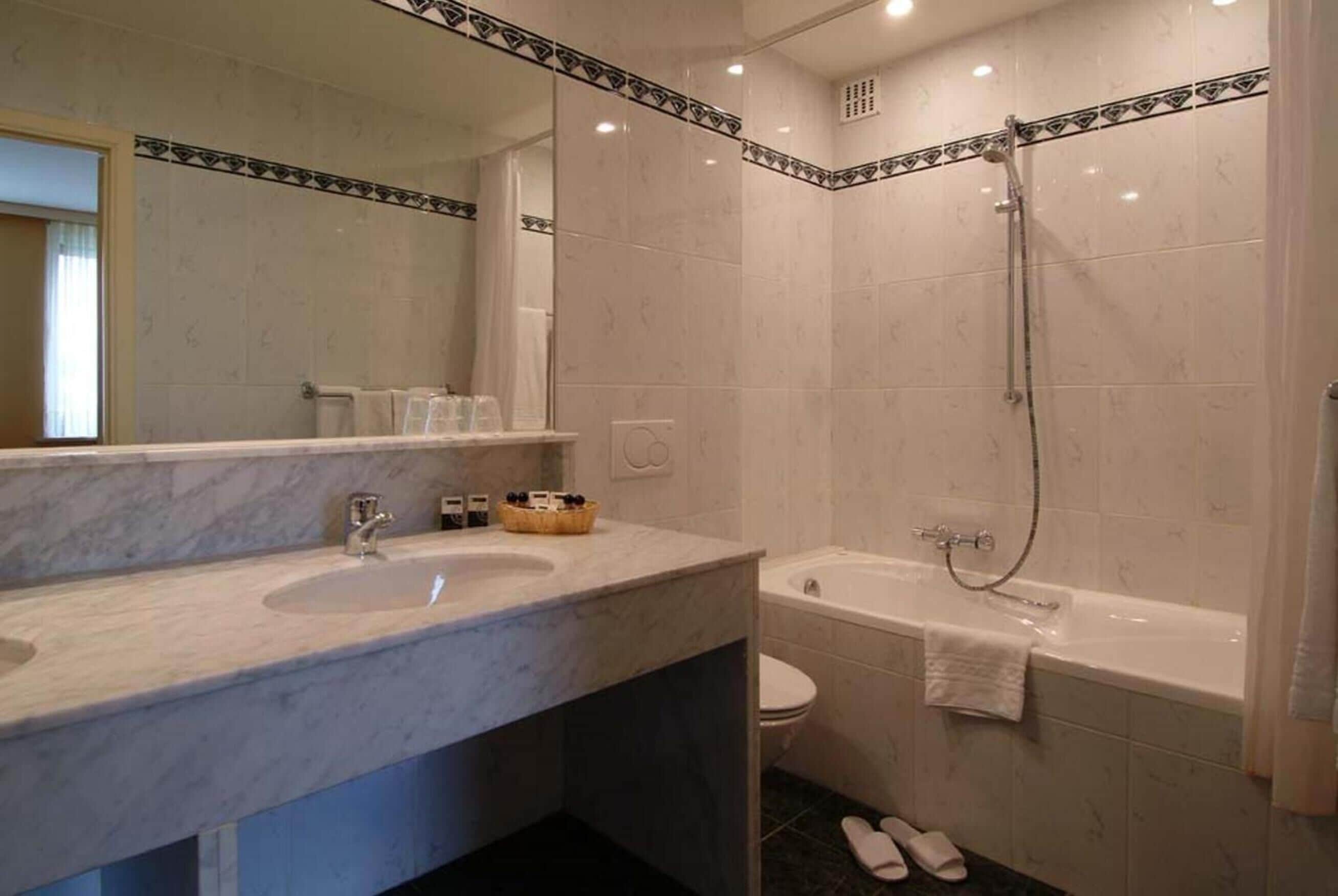 free toiletries, hair dryer, towels