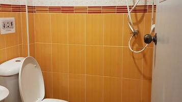 Douche, articles de toilette gratuits, bidet, serviettes fournies